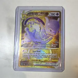 Pokemon Mewtwo VSTAR Secret Rare 086/078 Pokemon GO Full Art Holo TCG Card - Image 1