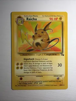 Pokemon TCG Raichu Fossil Card 29/62 1999 Base Set Rare Non-Holo Vintage WOTC - Image 1