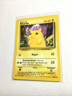 PIKACHU - 58/102 - 40 KP - GERMAN - Base - Pokemon Card - EXC - Image 1