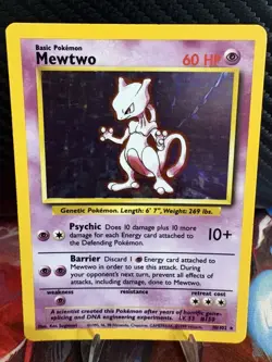 Mewtwo 10/102 Holo Base Set WOTC Vintage Pokemon Card LP - Image 1