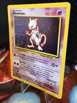 Mewtwo 10/102 Holo Base Set WOTC Vintage Pokemon Card LP - Image 3