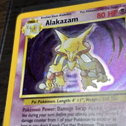 1999 Pokemon TCG Alakazam Base Set Holo Unlimited Rare Card 1/102 - Image 3