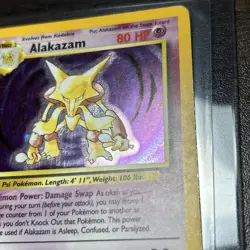 1999 Pokemon TCG Alakazam Base Set Holo Unlimited Rare Card 1/102 - Image 4