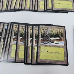 Lot of 75 Magic The Gathering MTG - Ice Age - Forest Land Cards with Box NM/ LP - Image 5