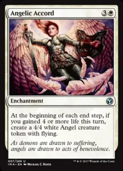 MTG Angelic Accord - Foil, Iconic Masters, Moderately Played, English - Image 1