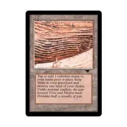 WotC MtG Antiquities Strip Mine (Tower) (R) VG - Image 1