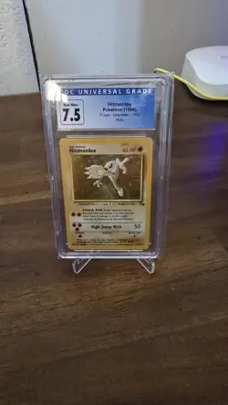Pokemon Hitmonlee Fossil Unlimited 7/62 CGC 7.5 Holo Rare Basic 1999 - Image 1