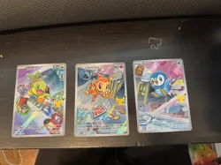 Pokemon First Partner Illustration Rare Turtwig Chimchar Piplup 30th Anniversary - Image 1