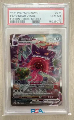 Pokemon Gengar VMAX Fusion Strike Secret Rare Full Alt Art #271 PSA 10 English. - Image 1