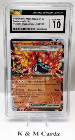 Pokemon - Hearthflame Mask Ogerpon ex - 040/167 - Graded - CGC 10 - Image 1