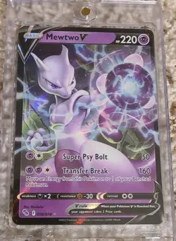 Pokemon TCG Mewtwo v Full Art Holo Ultra Rare 30/78 MINT - Image 1
