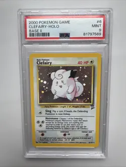 Clefairy Holo Pokemon Base Set 2 PSA 9 MINT 2000 - Image 1