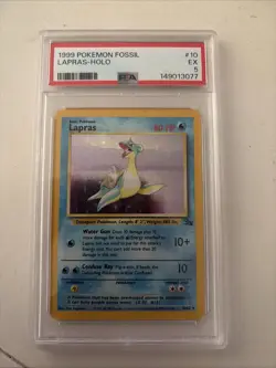 1999 Pokemon Fossil Lapras Holo PSA 5 EX #10/62 - Image 1