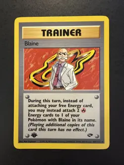 Blaine Trainer Gym Challenge 1st Edition 100/132 Pokemon - Image 1