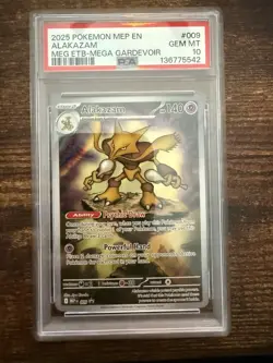 2025 POKEMON MEP EN#009 ALAKAZAM GEM MT MEG ETB-MEGA GARDEVOIR - Image 1