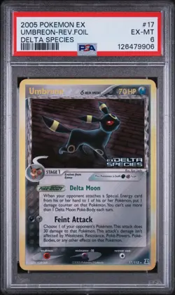 2005 Pokemon EX Umbreon Delta Species Reverse Holo PSA 6 - Image 1