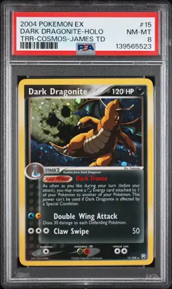 2004 POKEMON EX TEAM ROCKET RETURNS #15 DARK DRAGONITE-HOLO PSA 8 (13 Cert) - Image 1