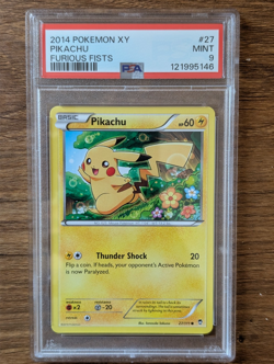 2014 Pokemon XY Furious Fists PSA 9 Pikachu #27 Non-holo MINT FRESH SLAB - Image 1