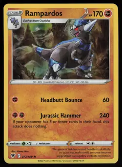 RAMPARDOS 077/189 HOLO RARE ASTRAL RADIANCE POKEMON HOLO NM/M - Image 1