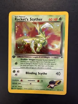 Rocket's Scyther 1st Edition 13/132 Gym Heroes Holo Pokemon - Image 1