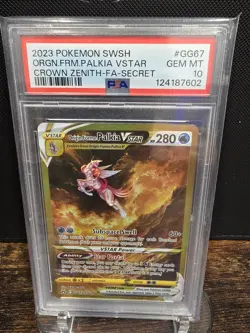 PSA 10 2023 POKEMON CROWN ZENITH | SECRET ORIGIN FORME PALKIA VSTAR GG67 - Image 1