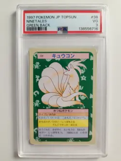 PSA 3 VG 1997 Pokemon JP TOPSUN Ninetails #38 Green Back Japanese - Image 1