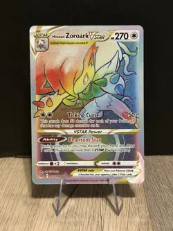 Pokemon TCG Hisuian Zoroark VSTAR Rainbow Lost Origin 203/196 Secret Rare Card - Image 1