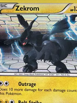 Pokemon TCG Zekrom Next Destinies Black White Card 50/99 Holo Rare LP - Image 2
