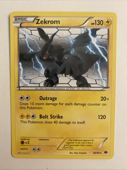 Pokemon TCG Zekrom Card 50/99 Rare, Black White, Next Destinities - Image 1