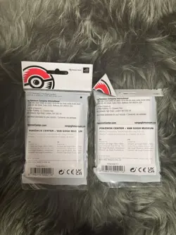 Pokemon Center x Van Gogh Museum Pikachu Grey Felt Hat 65 Card Sleeves x2 Packs - Image 2