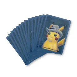 Pokemon Center x Van Gogh Museum Pikachu Grey Felt Hat 65 Card Sleeves x2 Packs - Image 3