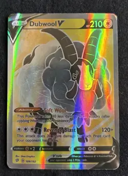 Pokemon Dubwool V 188/192 Basic 210HP Holo Rare English Card - Image 1
