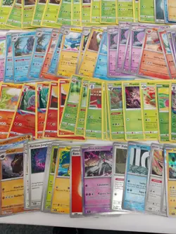 Large Pokemon Card Bundle with V GX EX Cards & Metal Tin - Mixed Types - Image 2