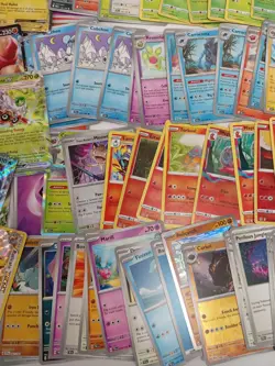 Large Pokemon Card Bundle with V GX EX Cards & Metal Tin - Mixed Types - Image 3