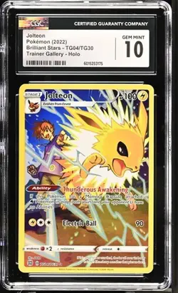 Jolteon Brilliant Stars Trainer Gallery Holo Ultra Rare Card TG04 Cgc 10 - Image 1
