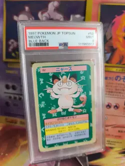 Pokemon Card Meowth Mauzi Topsun Blue Back Bandai 1995 Vintage Japanese PSA 9 - Image 1