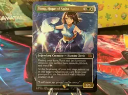 Yuna, Hope of Spira (Borderless) (Chocobo Track Foil) 571 FINAL FANTASY NM MTG - Image 1