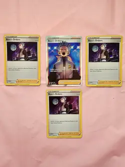 SEALED Pokemon Cyrus SWSH251 Boss's Orders Promo Pokemon Card + 3 holos - Image 1