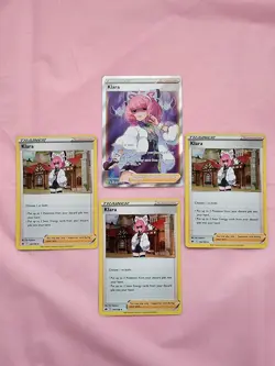 SEALED Pokemon Klara SWSH302 Full Art Promo Pokemon Card + 3 holos - Image 1