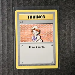 Bill, Shadowless, Base Set, 91/102, LP, Pokemon Trainer, WOTC 1999, (2/8) - Image 1