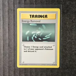 Energy Removal, Shadowless Base Set, 92/102, LP Pokemon Trainer, WOTC 1999 (2/5) - Image 1