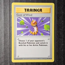 Gust of Wind, Shadowless Base Set, 93/102, LP, Pokemon Trainer, WOTC 1999, (3/8) - Image 1