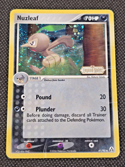 Nuzleaf 41/92 Reverse Holo Stamped Legend Maker Pokemon card MP -- L7 - Image 1