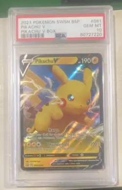Pokemon TCG Pikachu V SWSH061 Sword & Shield Promo Holo Basic Lightning PSA 10 - Image 1