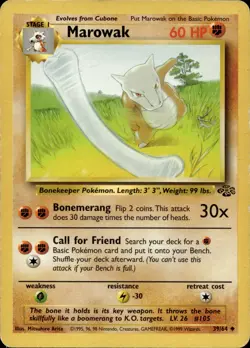 MAROWAK 39/64 UNCOMMON JUNGLE POKEMON UNLIMITED HP - Image 2
