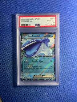 2025 POKEMON DRI EN-DESTINED RIVALS #066/182 DONDOZO EX PSA 10 - Image 1