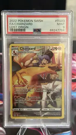 Pokemon 2022 Charizard TG03/TG30 Full Art Trainer Gallery Lost Origin PSA 9 - Image 1
