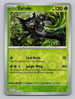 Reverse Holo Zarude 011/191 Rare SV08: Surging Sparks Pokemon - Image 1