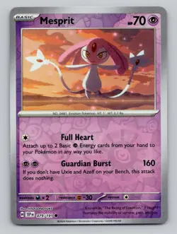 Reverse Holo Mesprit 079/191 Common SV08: Surging Sparks Pokemon - Image 1