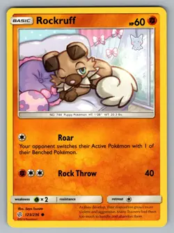 Rockruff Common SM - Cosmic Eclipse 123/236 Pokemon NM - Image 1